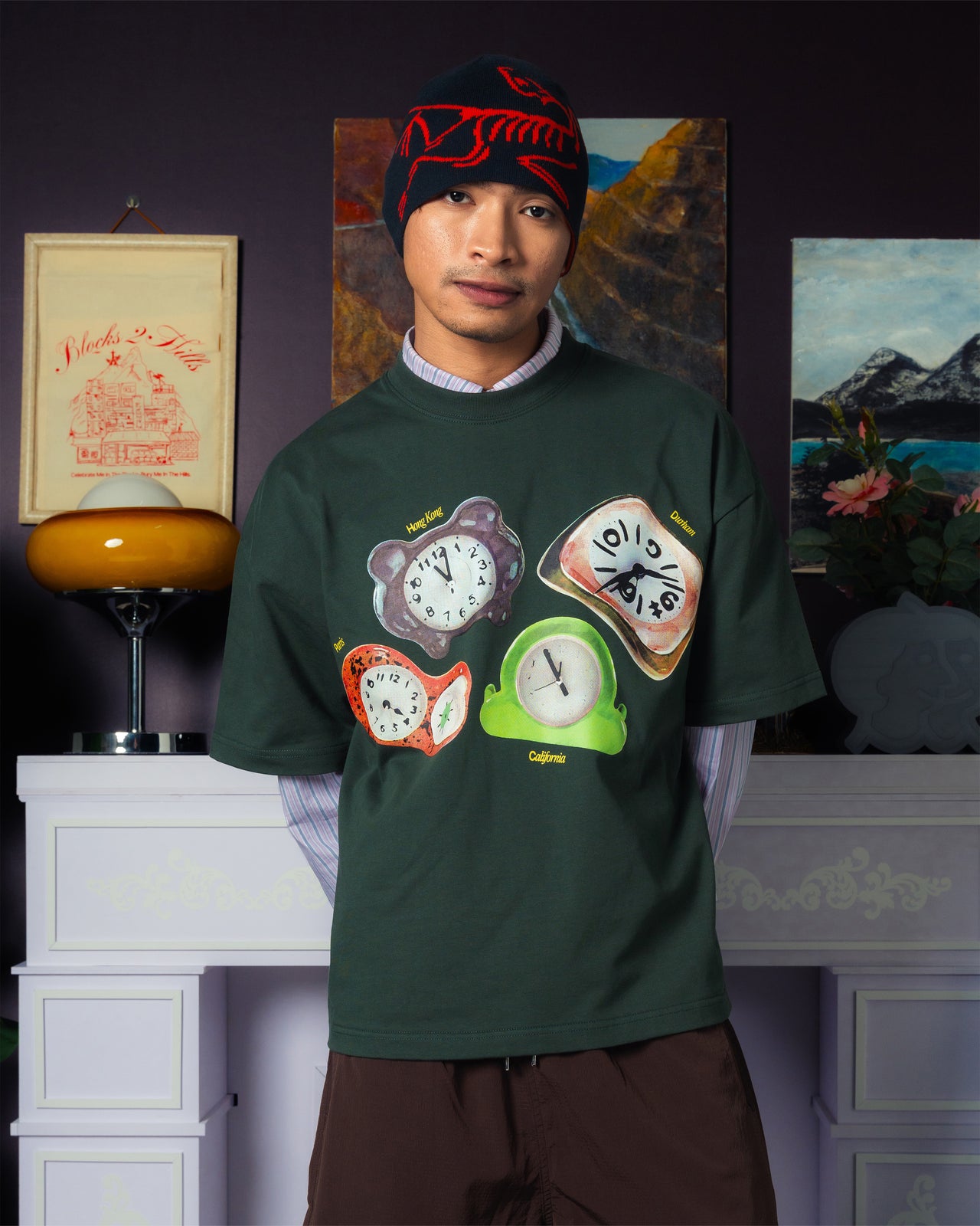 WORLD-TIME TEE DARK GREEN