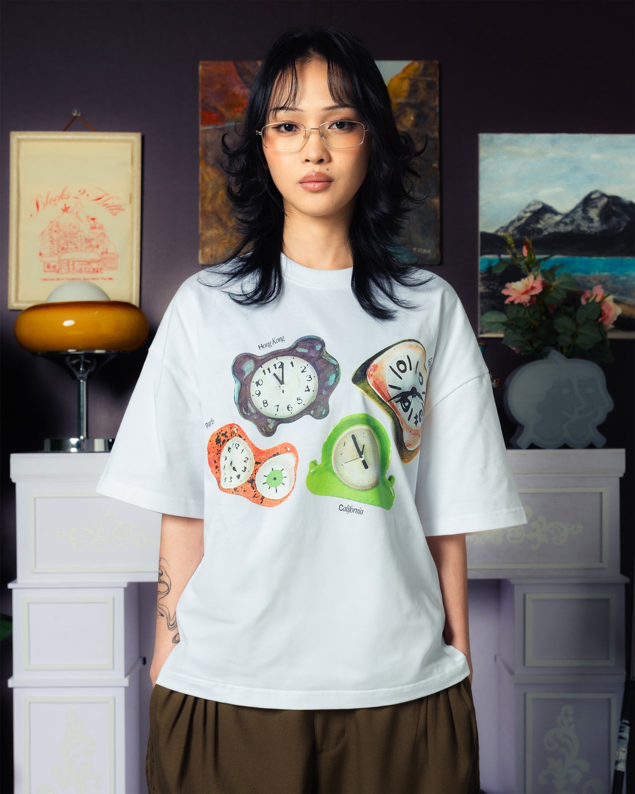 WORLD-TIME TEE WHITE