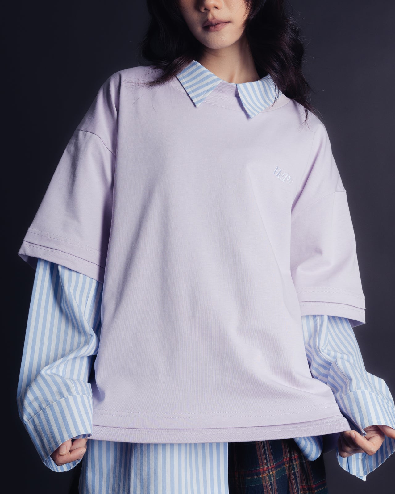 ERDAY DOUBLE LAYERED BOXY TEE LAVENDER