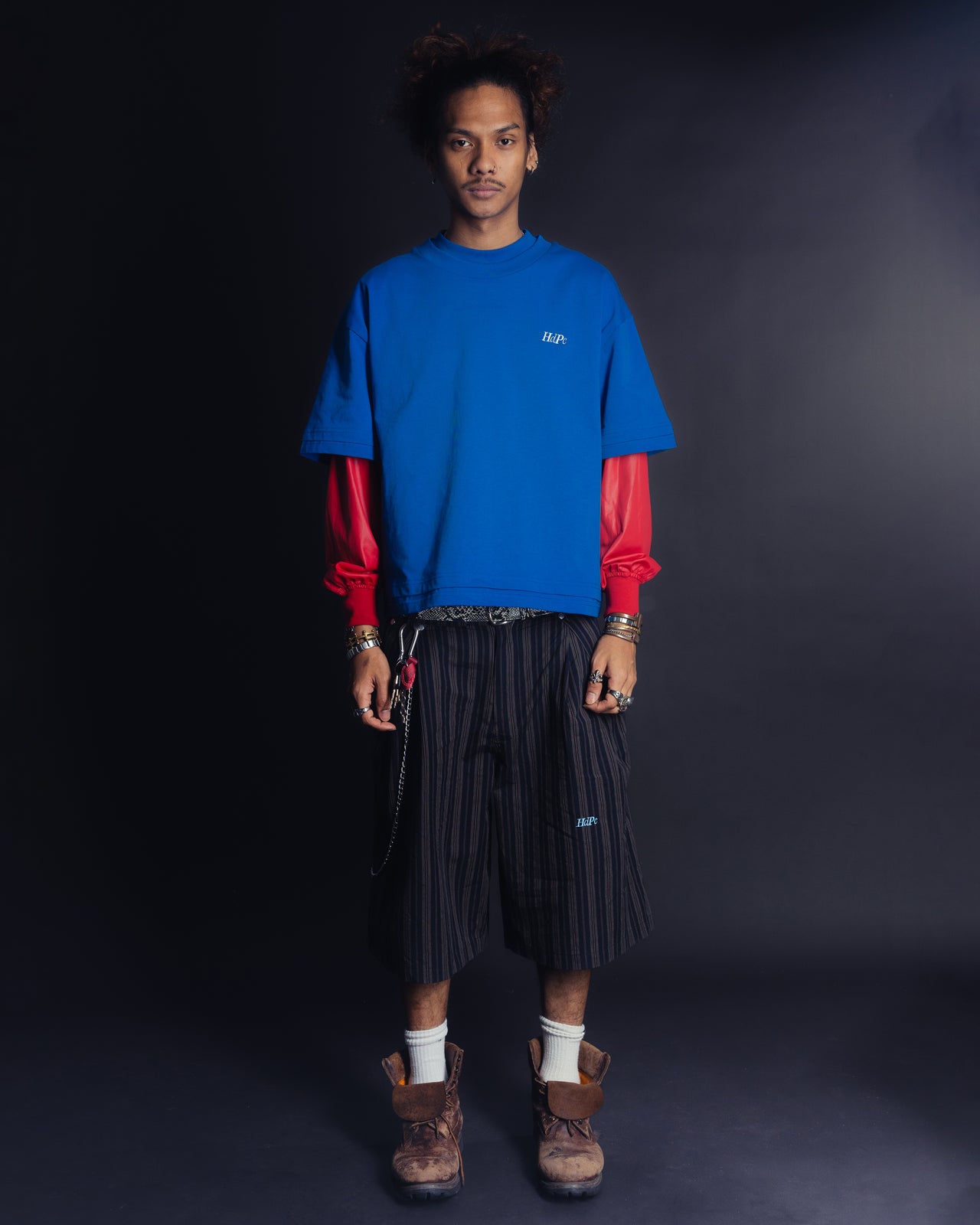 ERDAY DOUBLE LAYERED BOXY TEE ROYAL BLUE