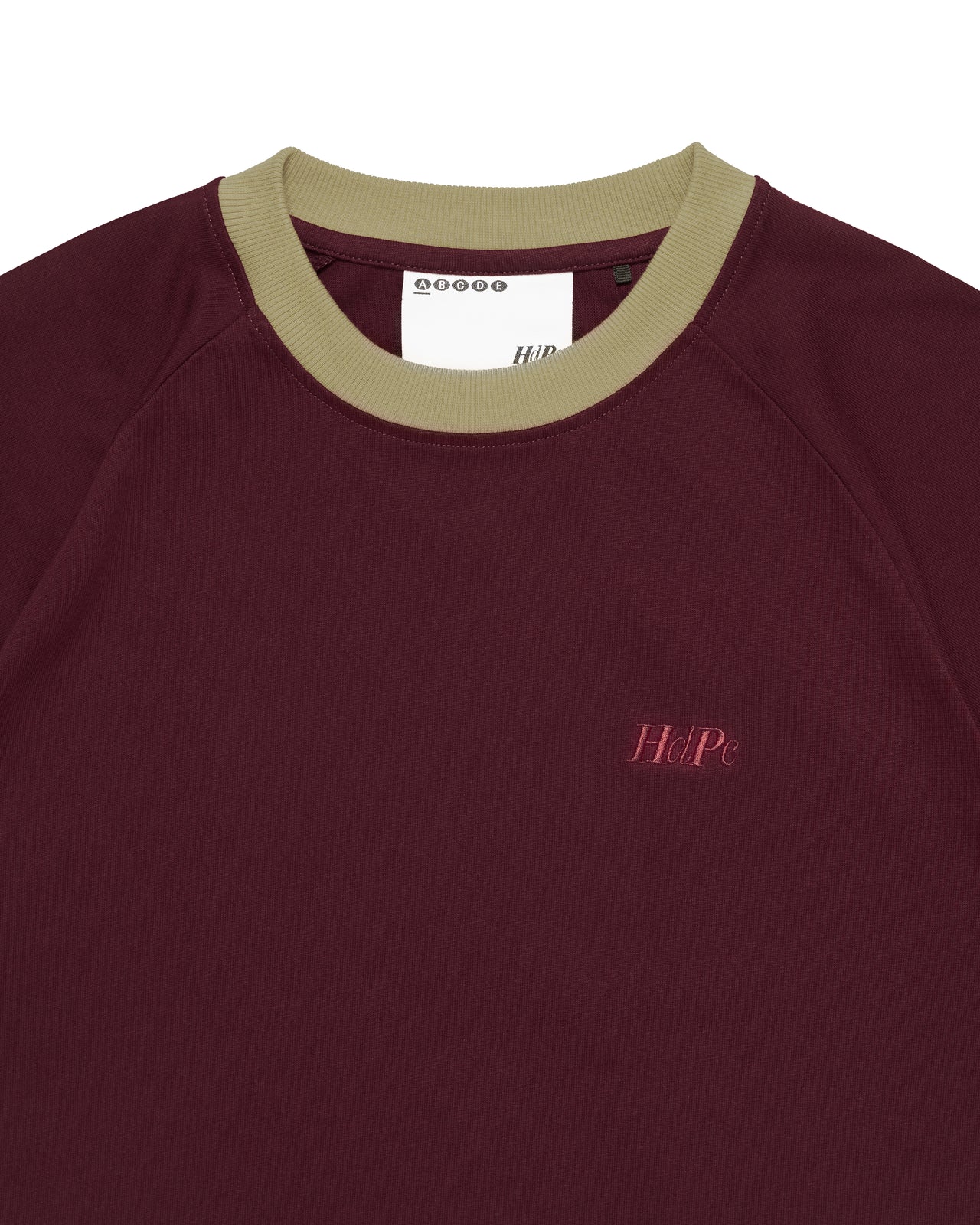 CURVED BOXY RAGLAN TEE BURGUNDY