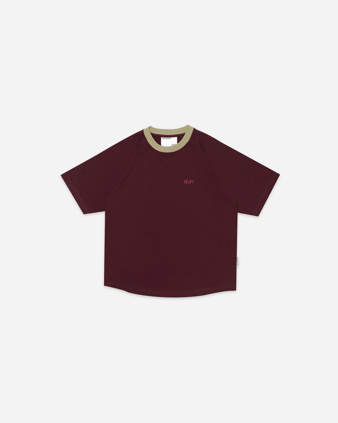 CURVED BOXY RAGLAN TEE BURGUNDY