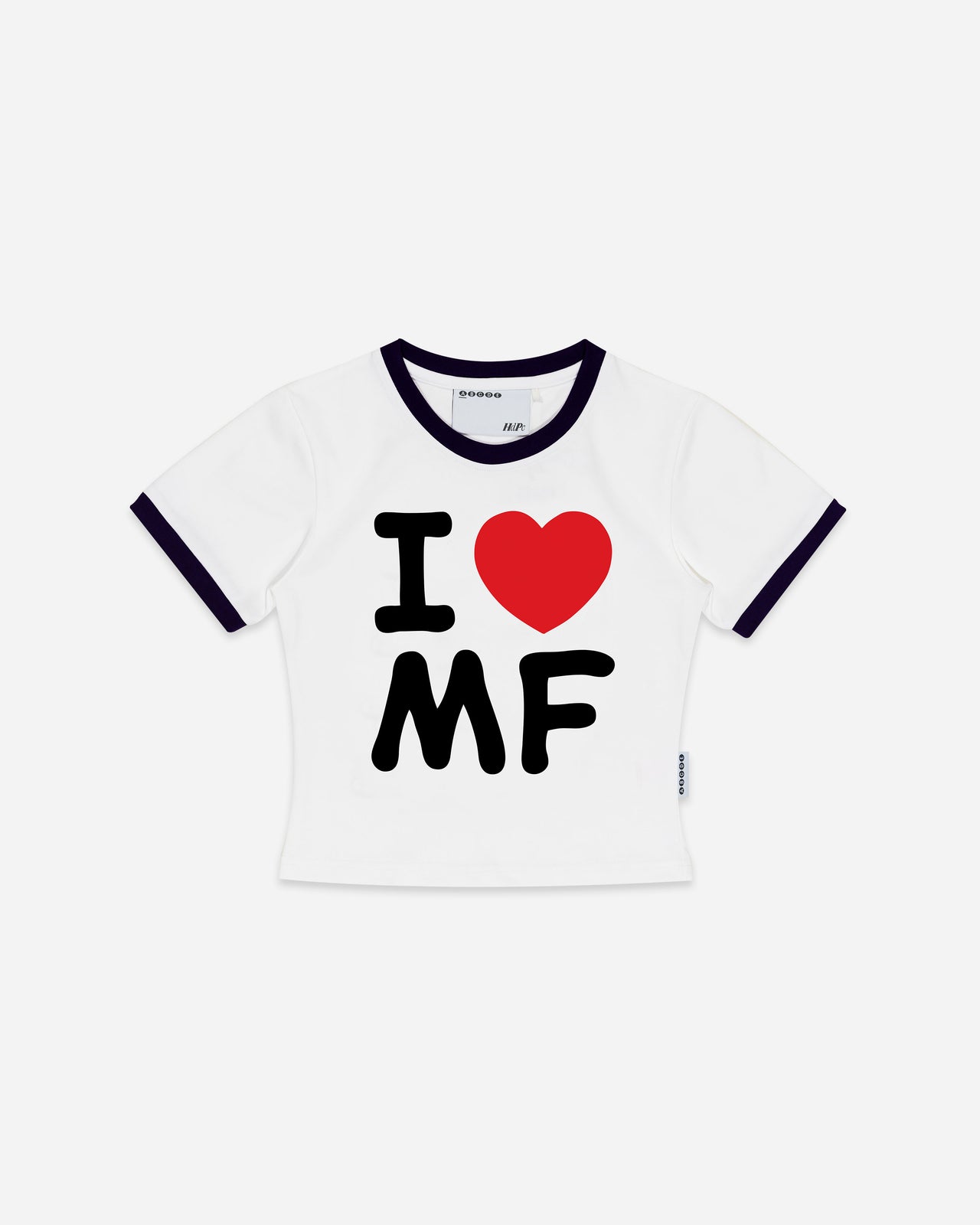 I LOVE MF BABY TEE WHITE