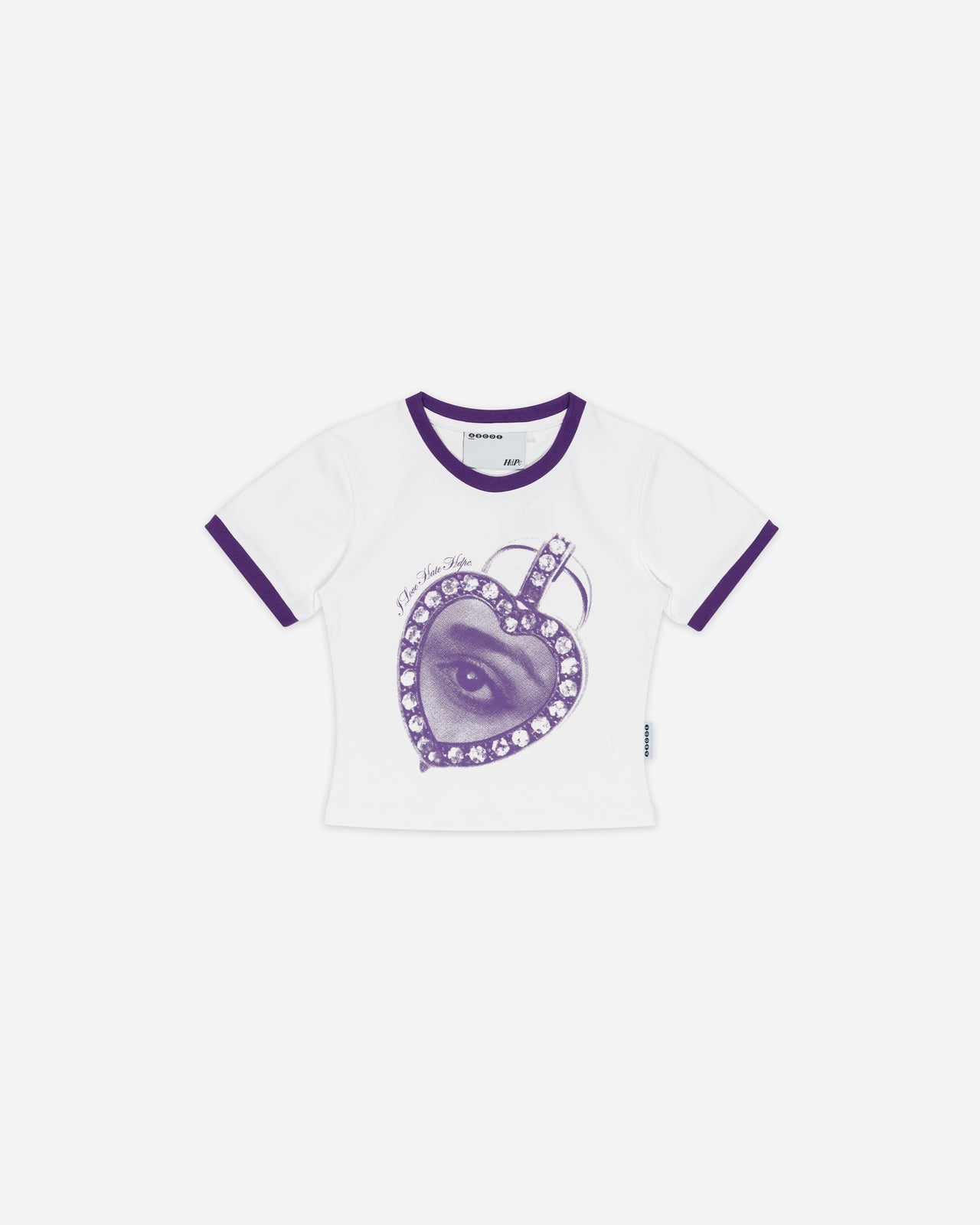 LOVE HATE BABY TEE WHITE/PURPLE