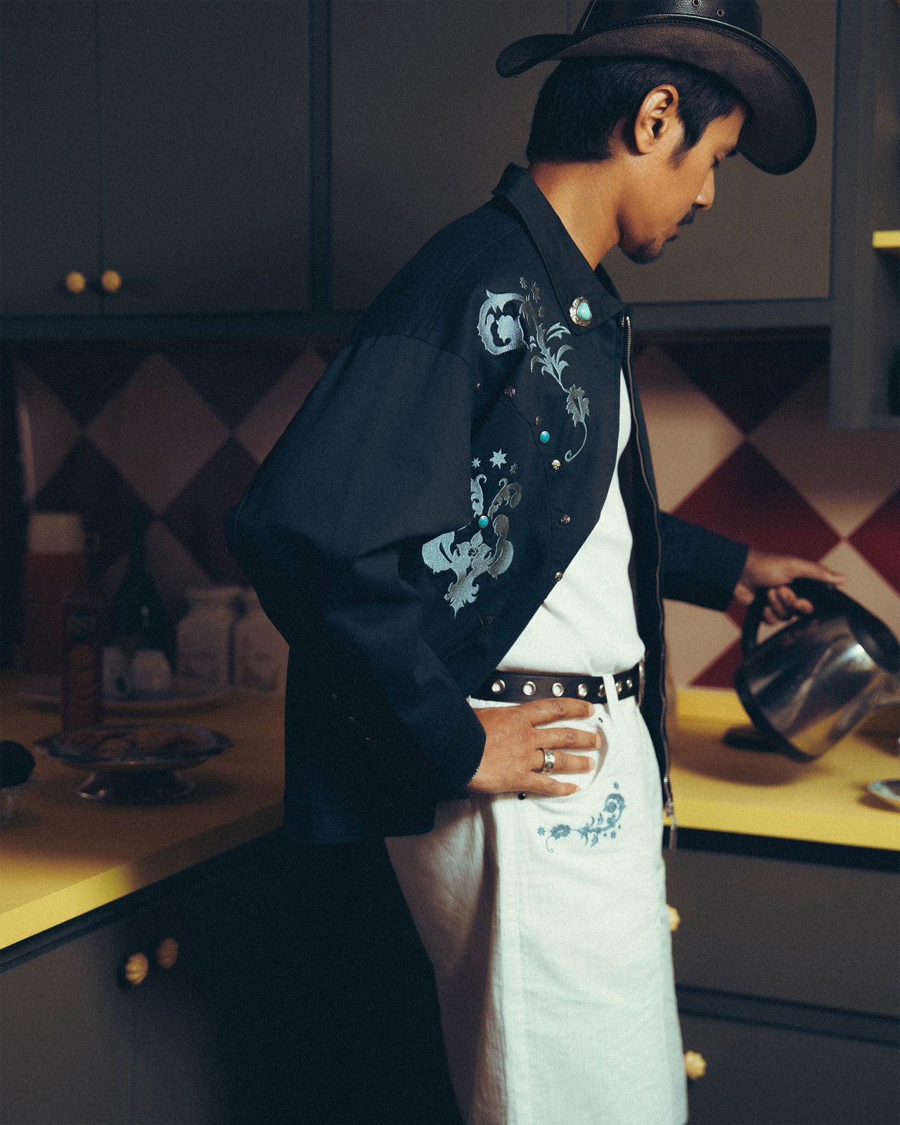 PLAIN RIDER WESTERN JACKET NAVY