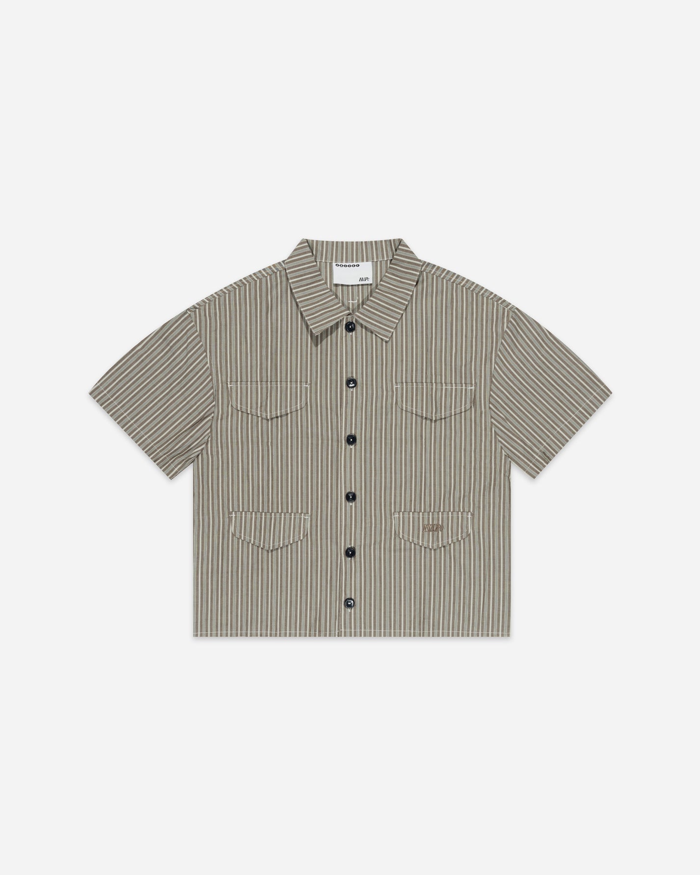 RAW HEM PRODUCTION SHIRT BROWN