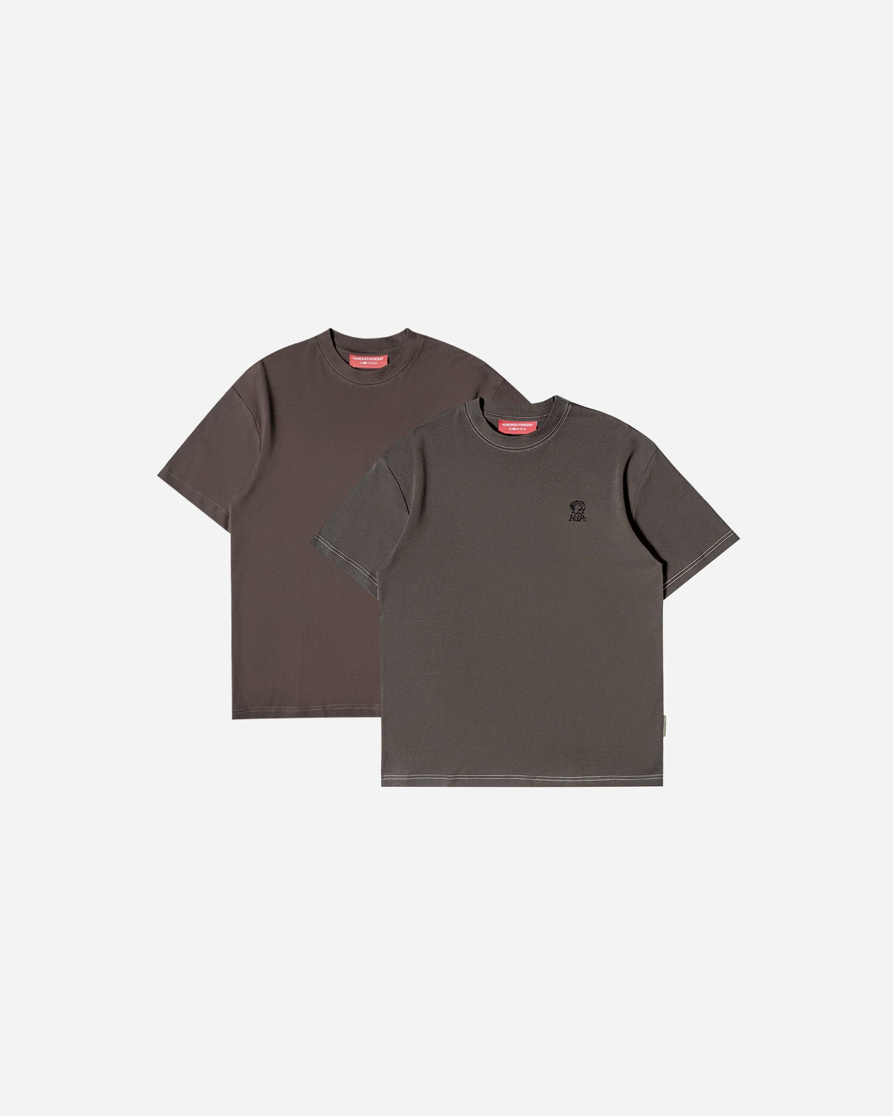 BUDDIES LOGO TEE 2 PACK GREY & BROWN