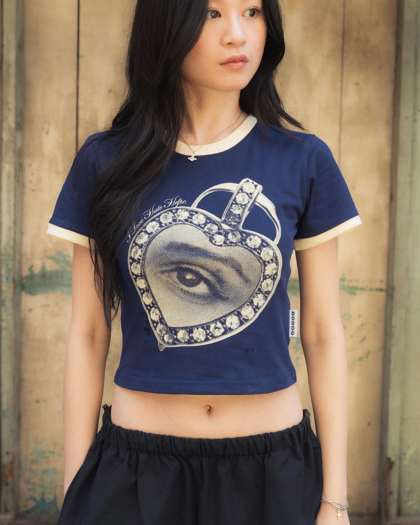 LOVE HATE BABY TEE NAVY