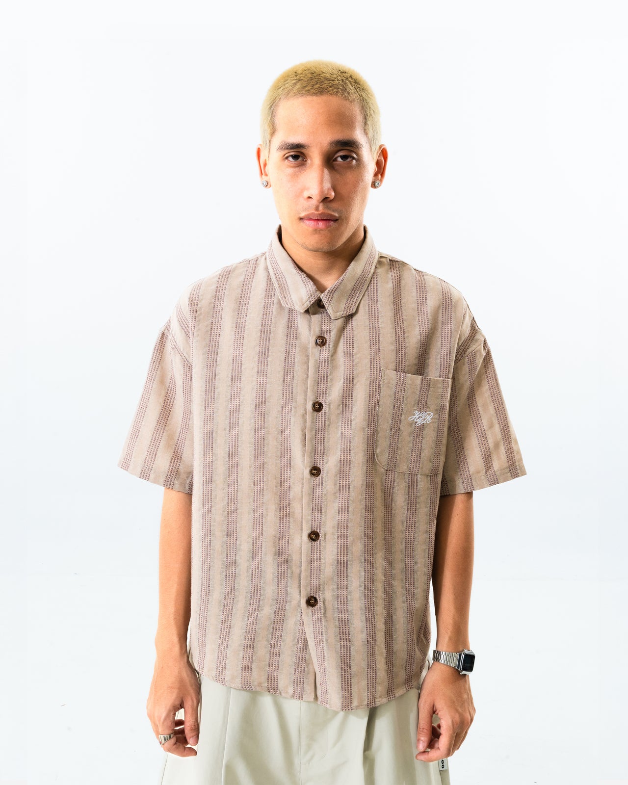 GRANDPA UNBALANCED SHIRT BROWN