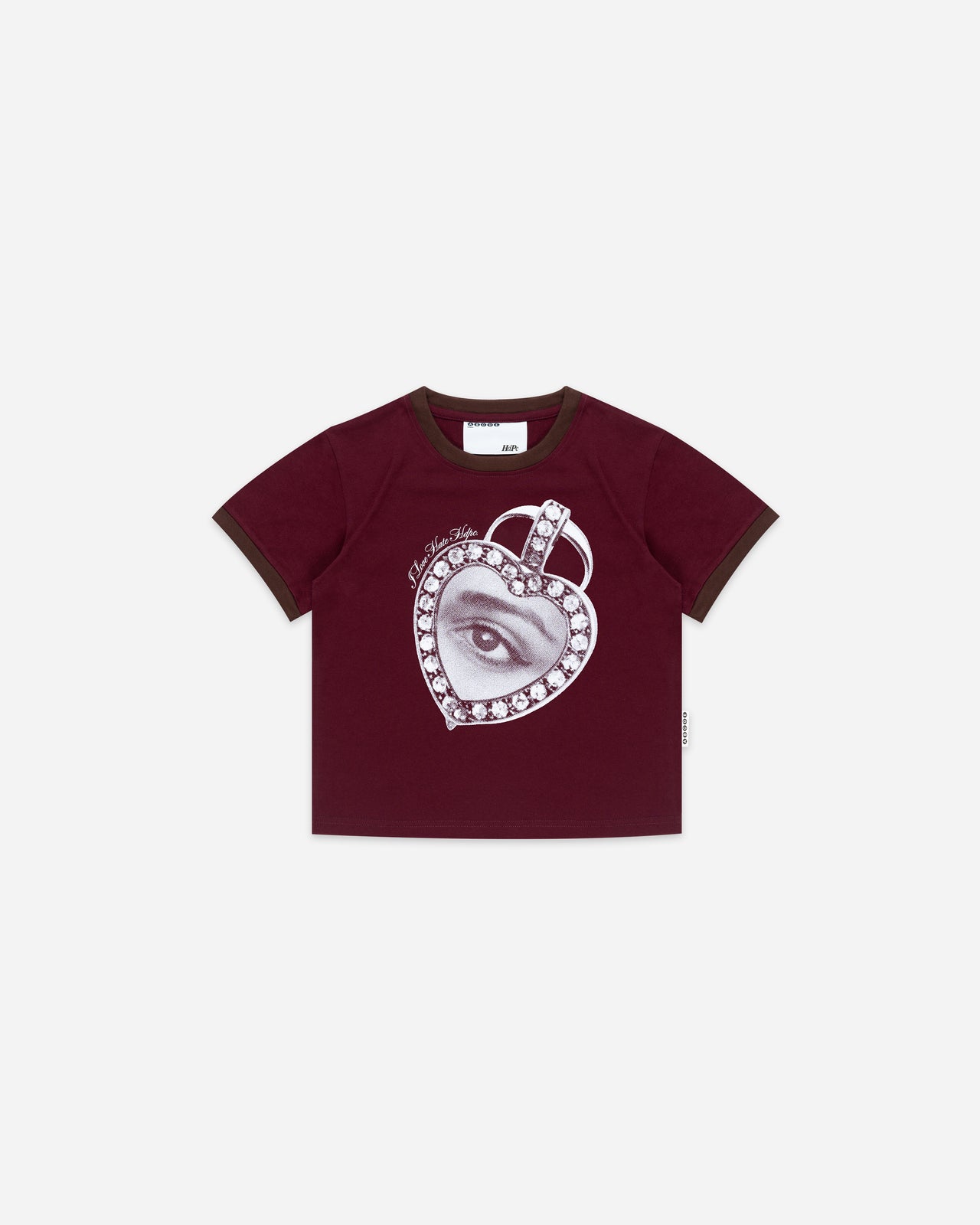 LOVE HATE BABY TEE BURGUNDY