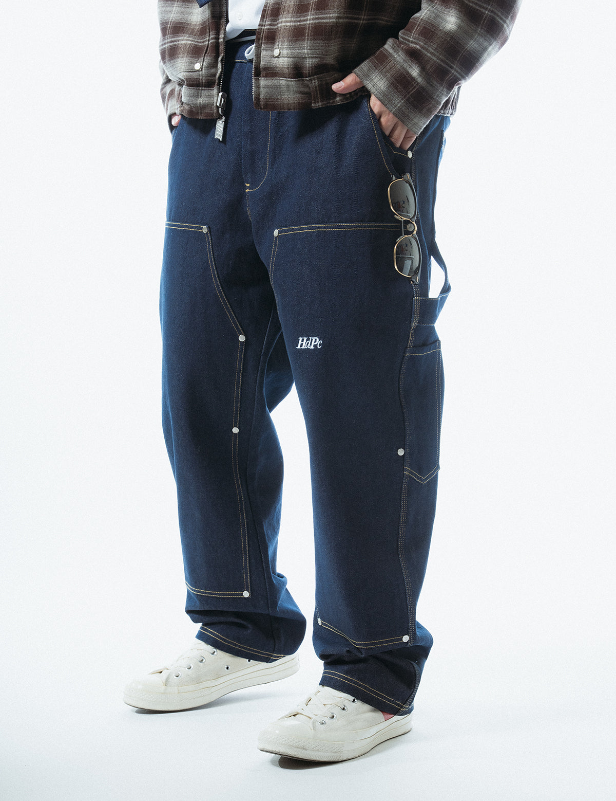 DOUBLE KNEE PANTS DENIM