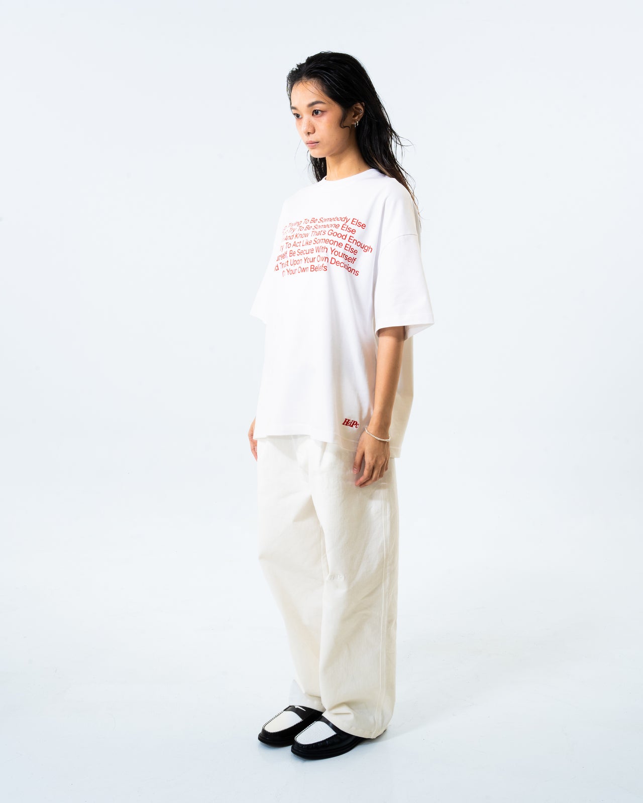 LESS FANCY PLEATED PANTS CREME WHITE