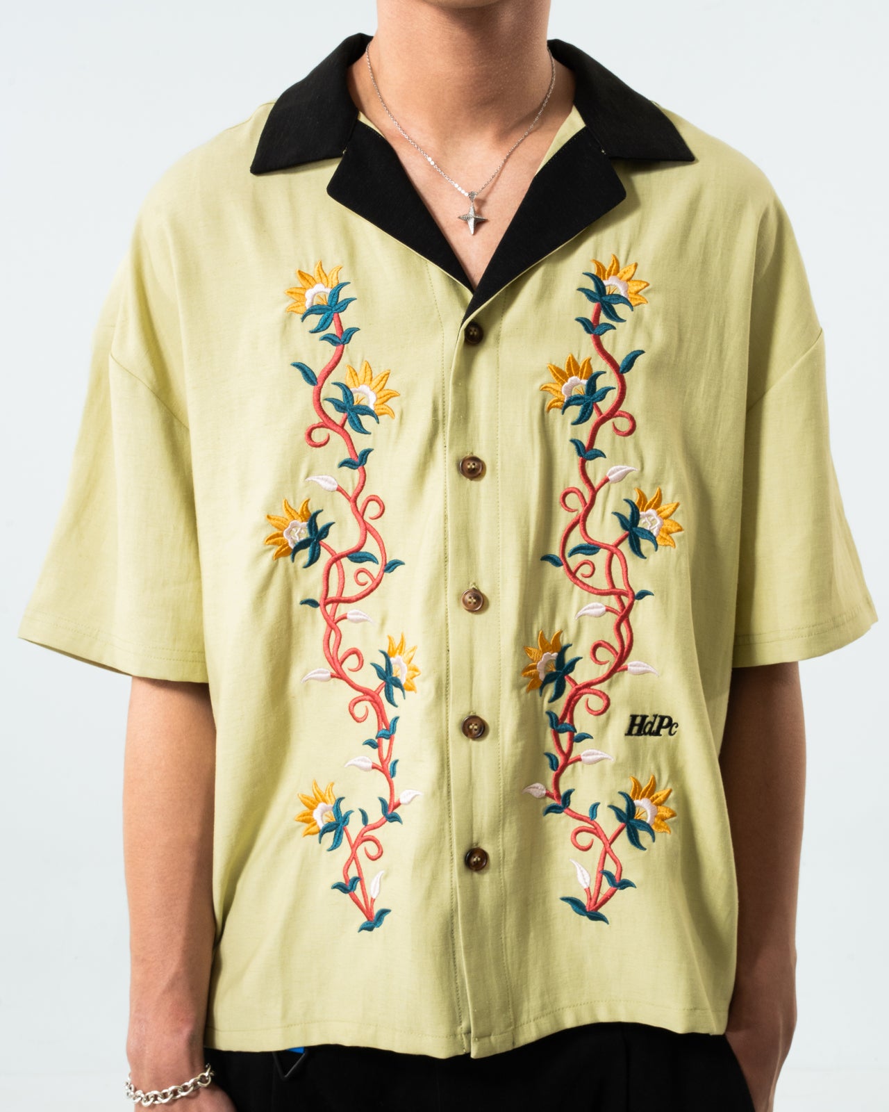 VINES BOWLING SHIRT DARK LEMON