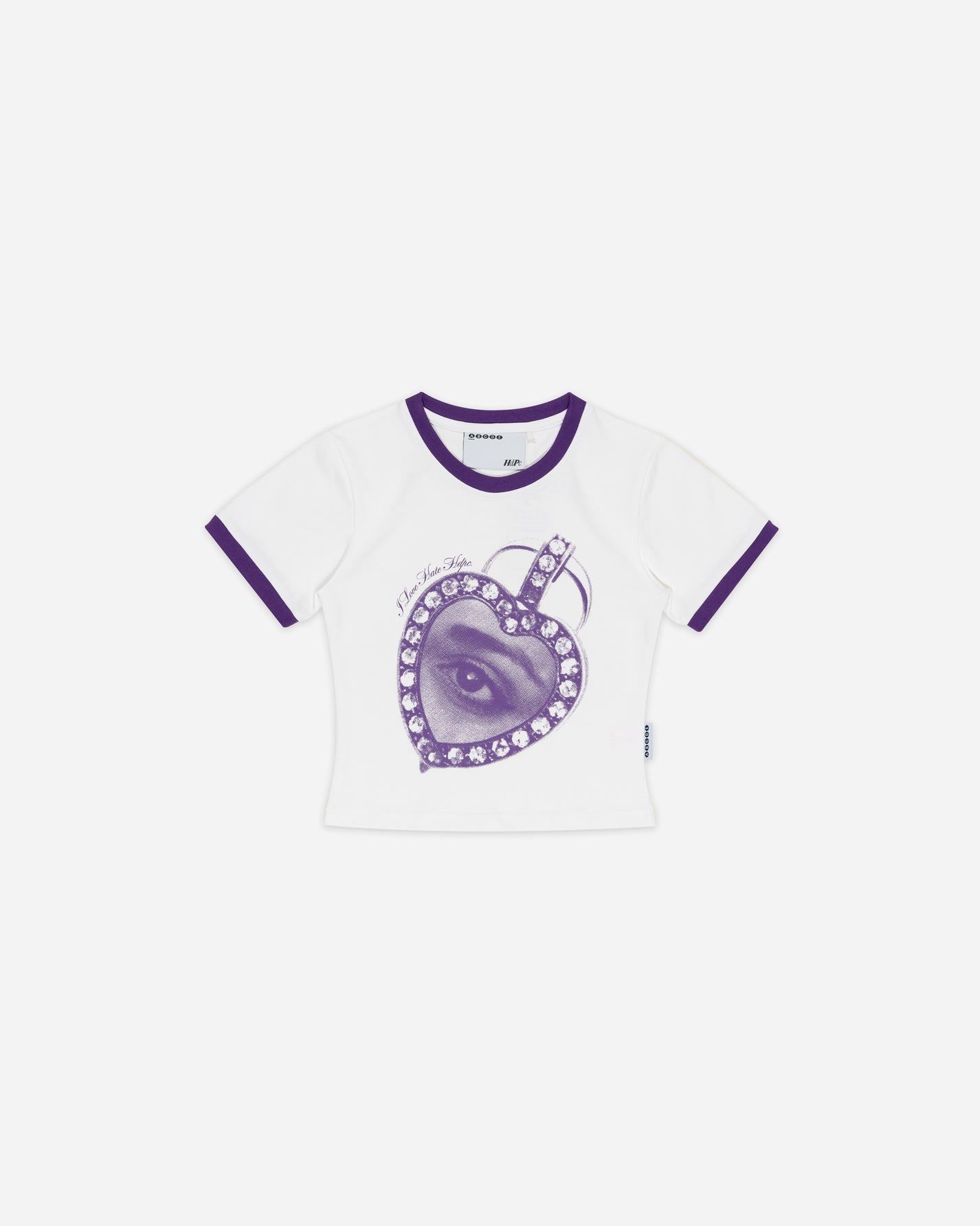 LOVE HATE BABY TEE WHITE/PURPLE