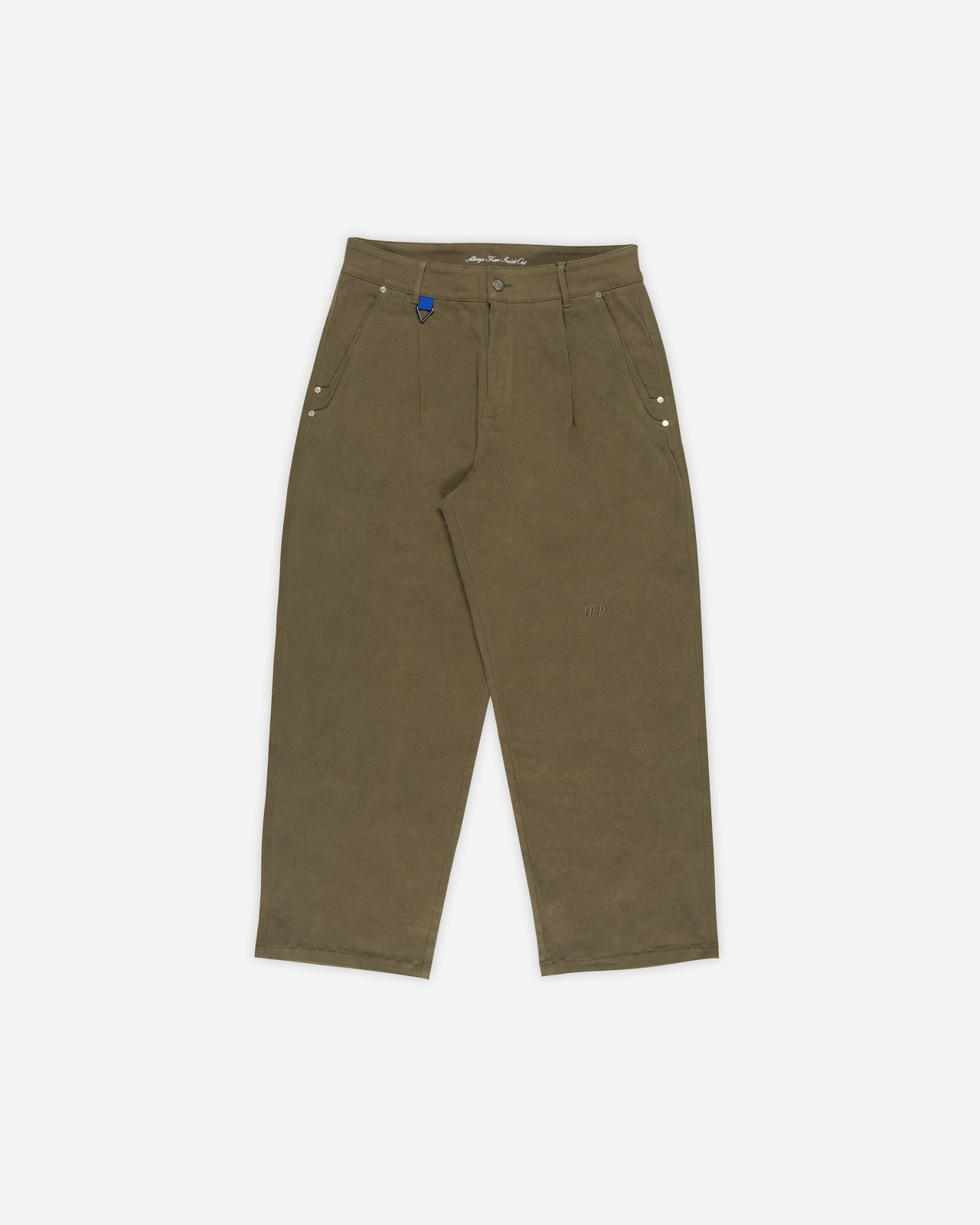 LESS FANCY PLEATED PANTS DARK OLIVE