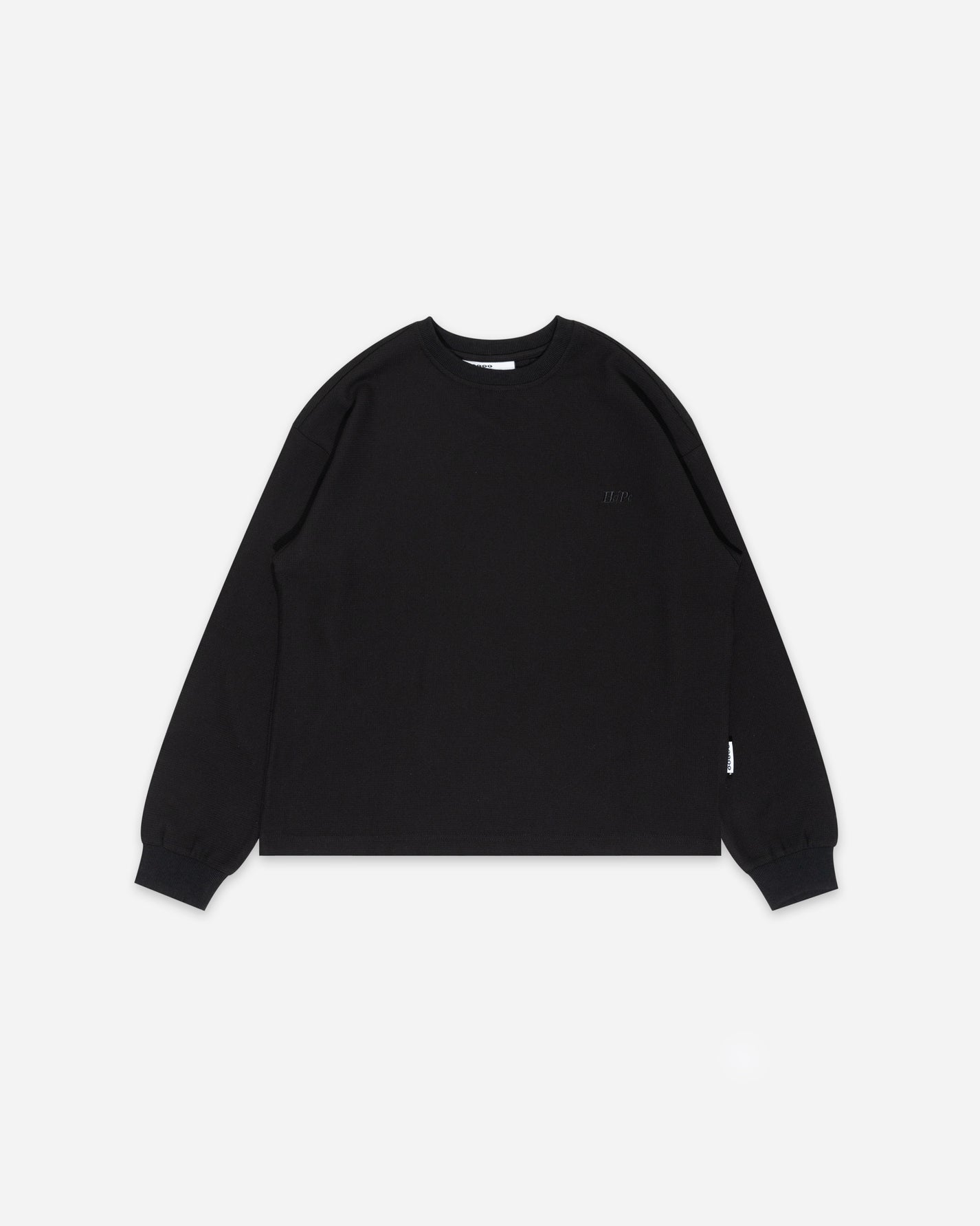 DIMENSION WAFFLE LONG SLEEVE TEE BLACK