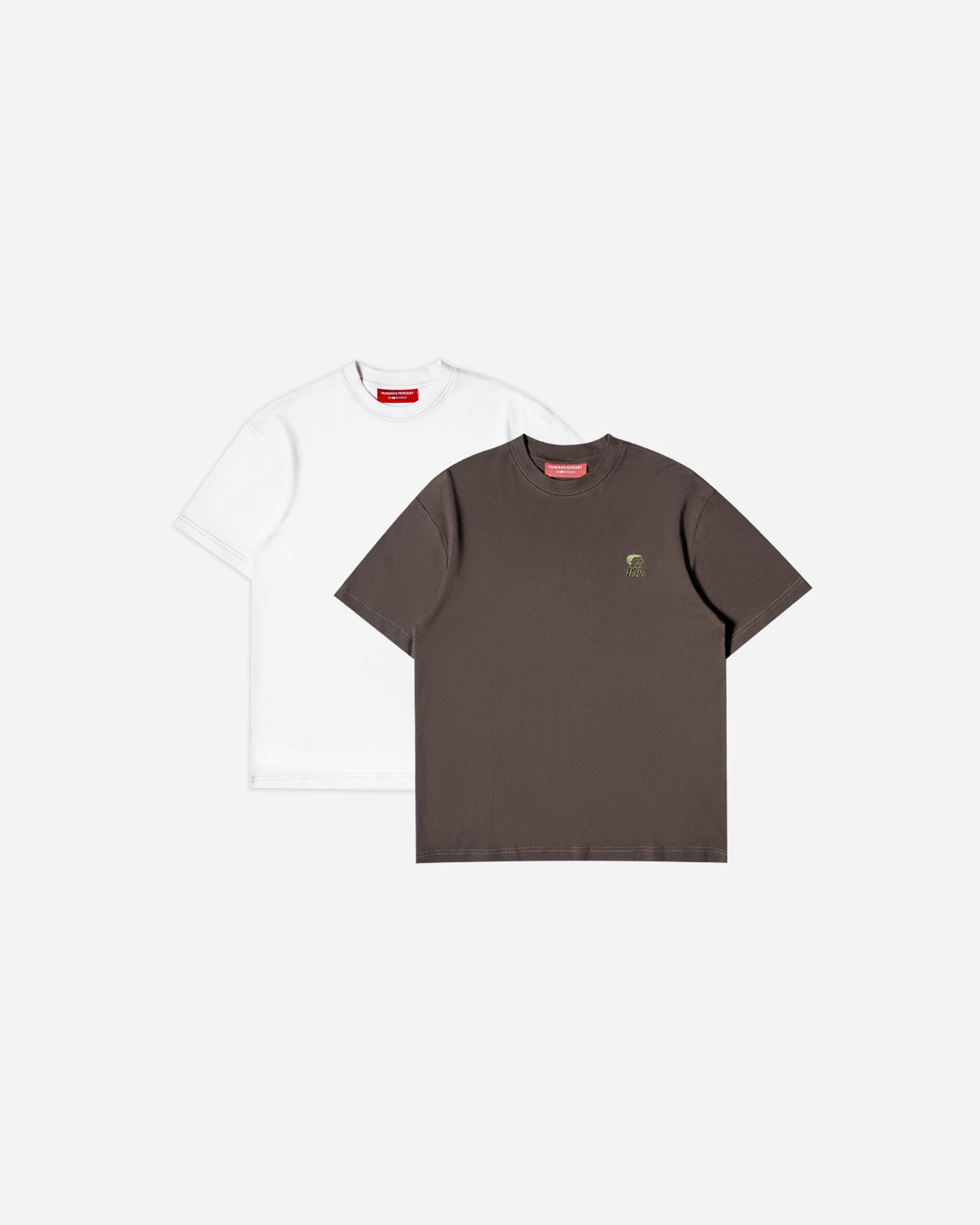 BUDDIES LOGO TEE 2 PACK WHITE & BROWN