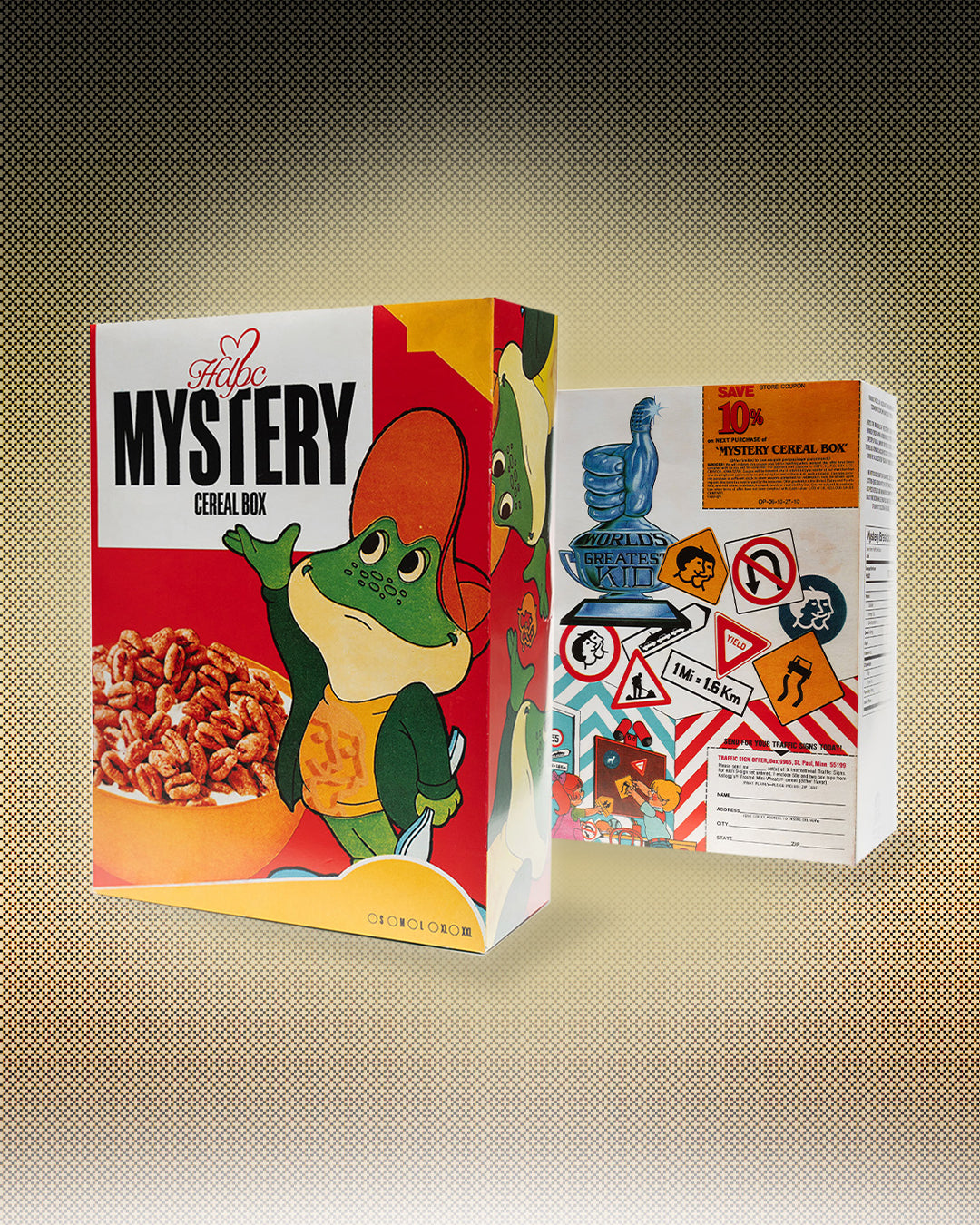 GOLD MYSTERY CEREAL BOX