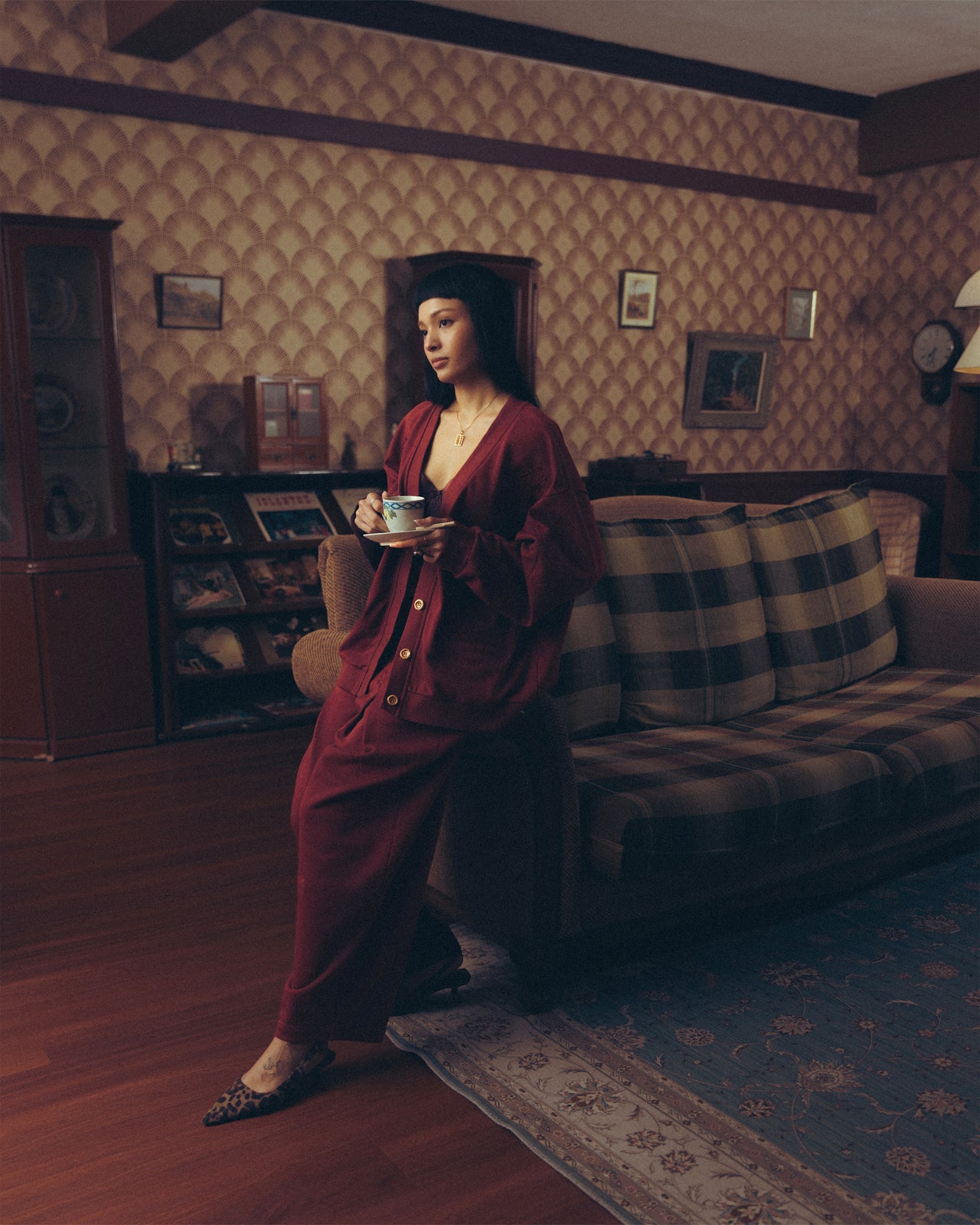MONUMENT CARDIGAN BURGUNDY